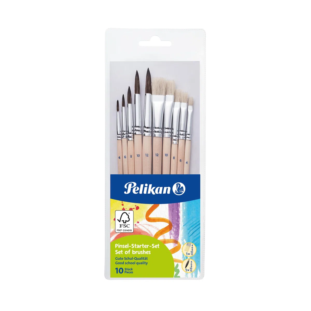 Pelikan Wasserbox 808246 für Deckfarbkasten Schul-Standard blau (Blau - Komplett-Set)