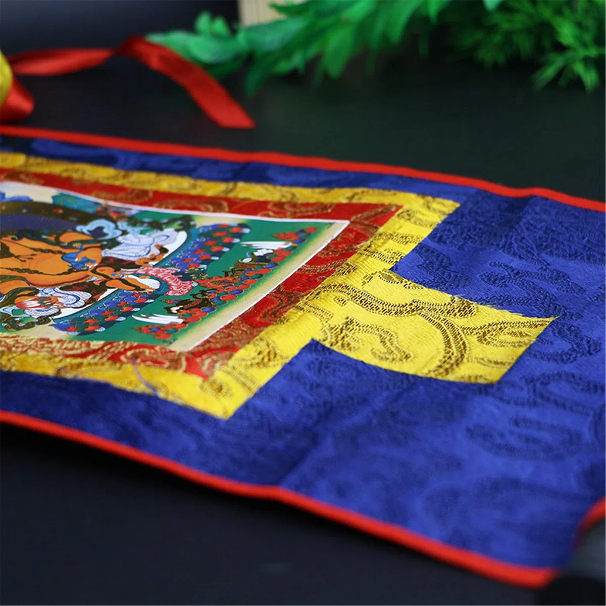 Gandhanra Thangka Tibetische Wandbehang,42 Friedliche Gottheiten des Bardo Thodol (Tibetanisches Totenbuch),Heißgeprägter Buddha Wandteppich für Zen Wohnkultur, Meditation, Spirituelle Entspannung