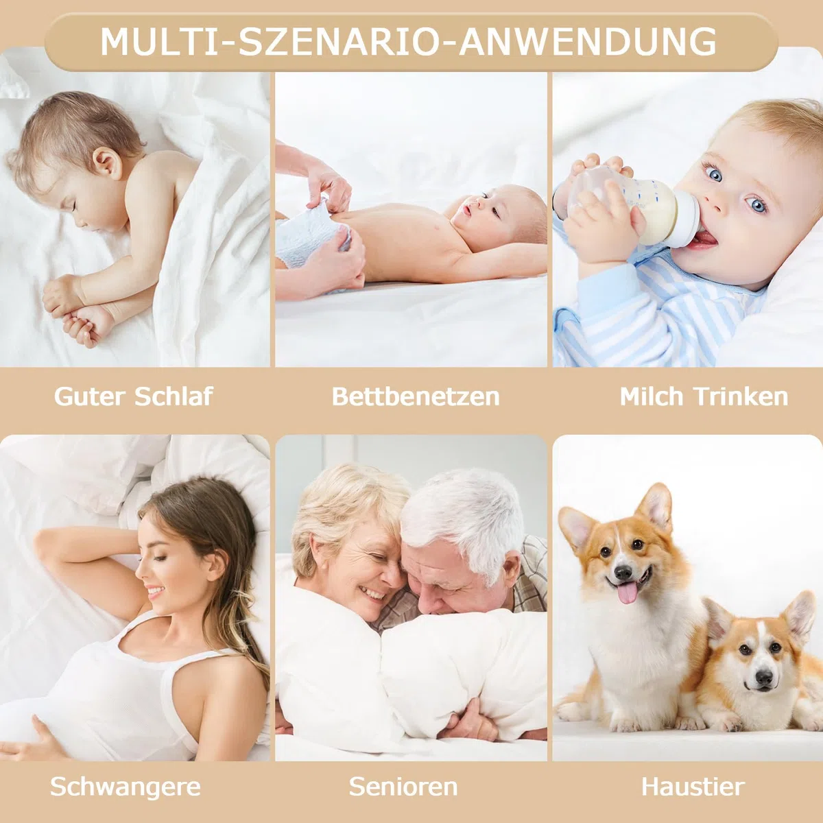 Matratzenschoner wasserdicht 90x200cm spannbettlaken, Atmungsaktive Matratzenauflage, Inkontinenzauflage, Wasserdichter Matratzenbezug-Schutz Nässeschutz Spannbetttuch - Sand