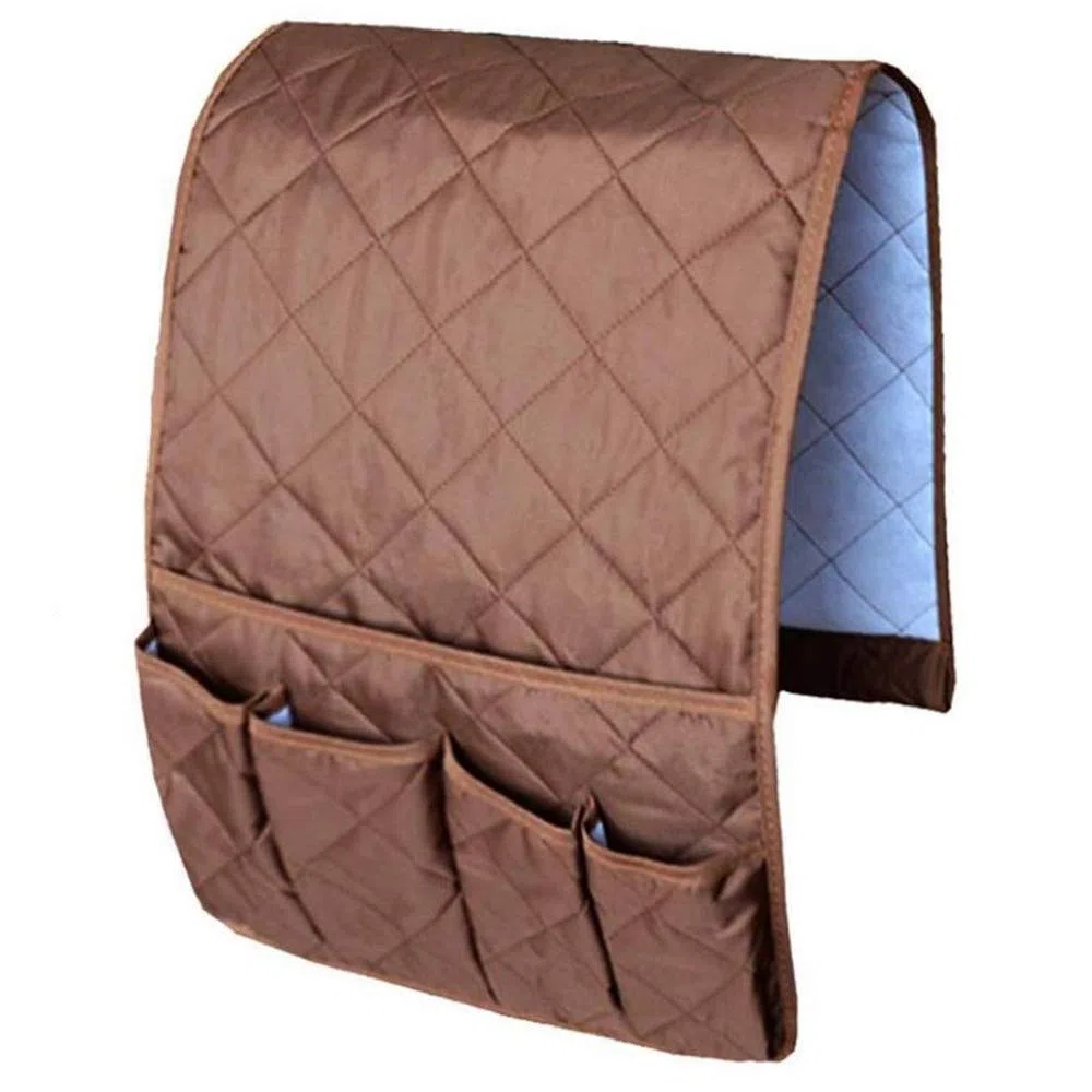 Armlehnen Organizer,Wasserdichte Platzsparender für Couch oder Sessel Bett Storage Tasche TV Fernbedienung Halterung für Handy, Buch, Zeitschriften, Bleistift(braun)