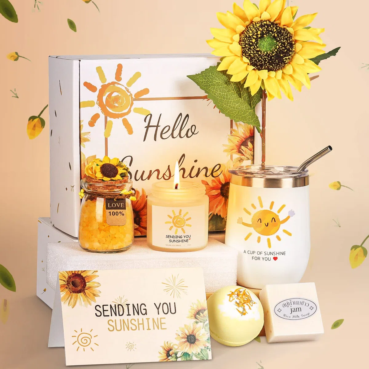 Geschenke für Frauen,Geburtstagsgeschenk Weihnachtsgeschenkbox für Frauen,EdelstahlBecher Geschenk mit Duftkerze und Handgefertigte Seife,Geschenk zum Erntedankfest für Mutter,Ehefrau,Schwester