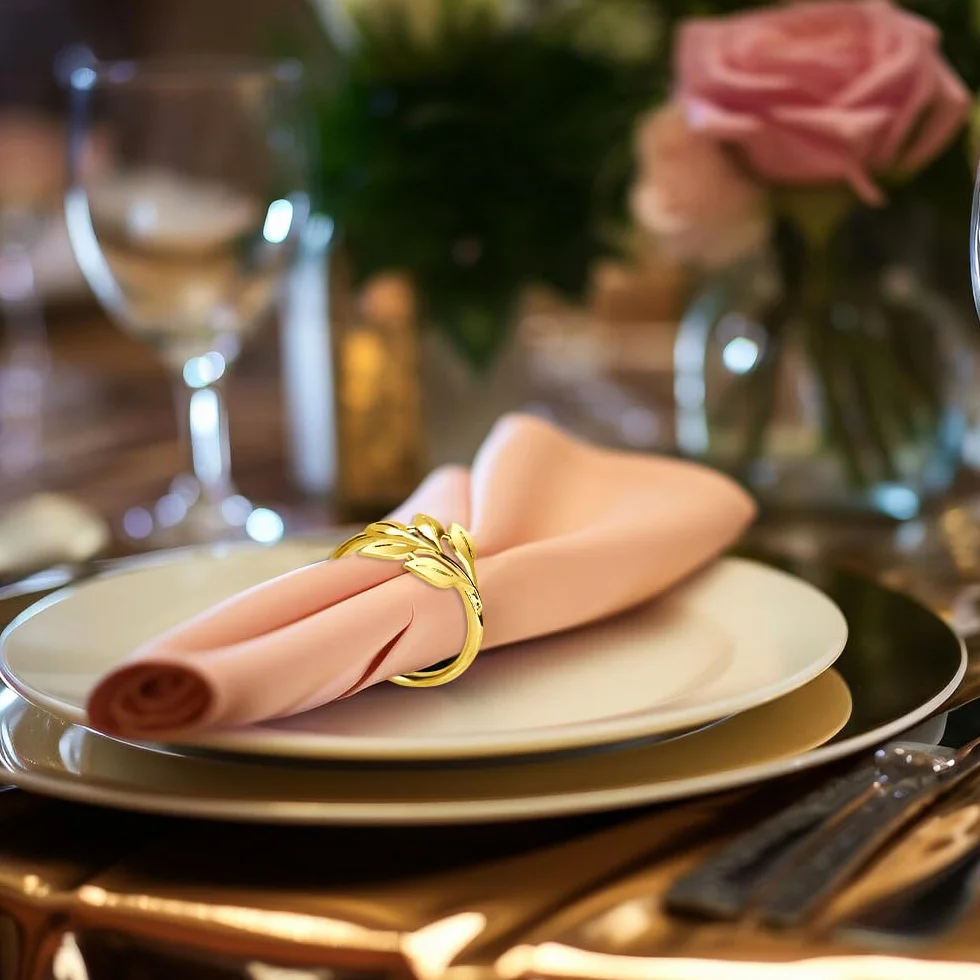 Blatt Serviettenringe Set, 30 Stück Metall Serviettenring Halter Schnallen für Tischdekorationen, Serviettenhalter für Stoffservietten Verzierung für Hochzeit Weihnachten Abendessen (Gold, 1.7in)