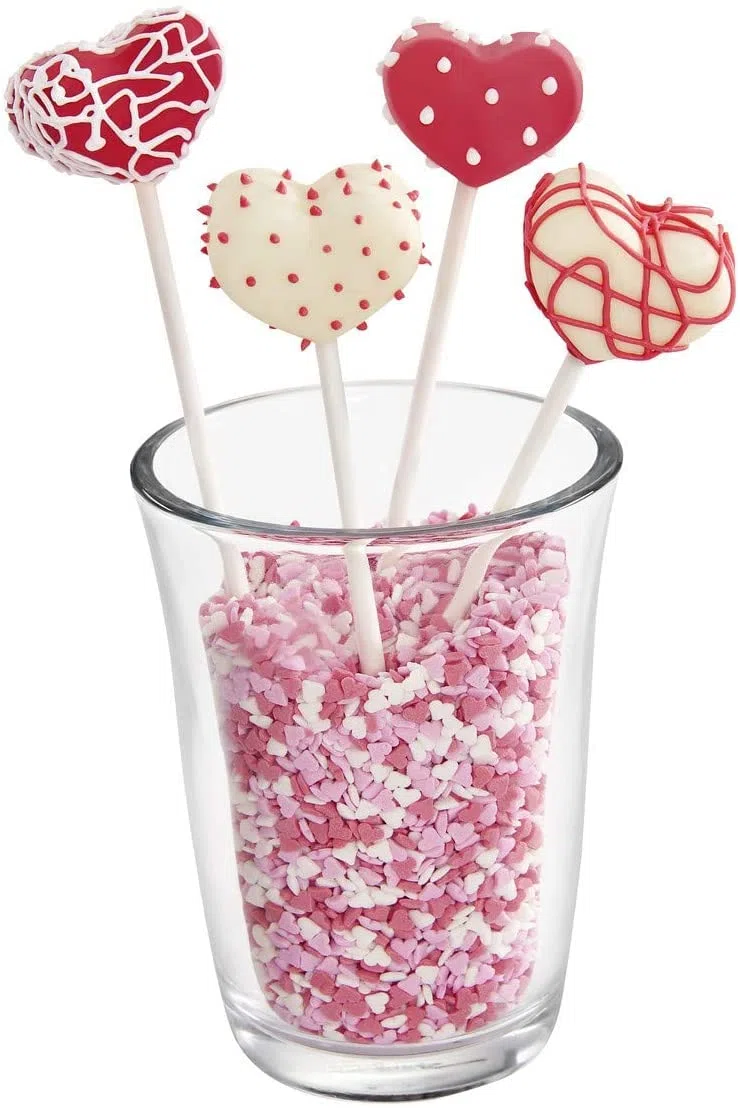 Lurch 83024 FlexiForm Cake Pops Herz 20fach / Backform für 20 Cake Pops in Herzform aus 100% BPA-freiem Platin Silikon, Cotton Candy, 20 x 24 x 3.7 cm