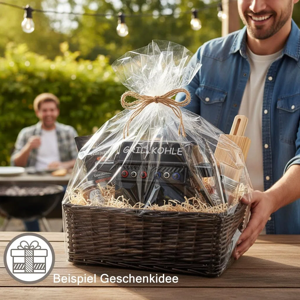 GILDE Spardose Mann Grill Geschenke für Männer – Sparschwein Grill Kohle Geschenke für Männer Geschenkidee für Papa Schwarz 18 x 5,5 cm Höhe 14 cm