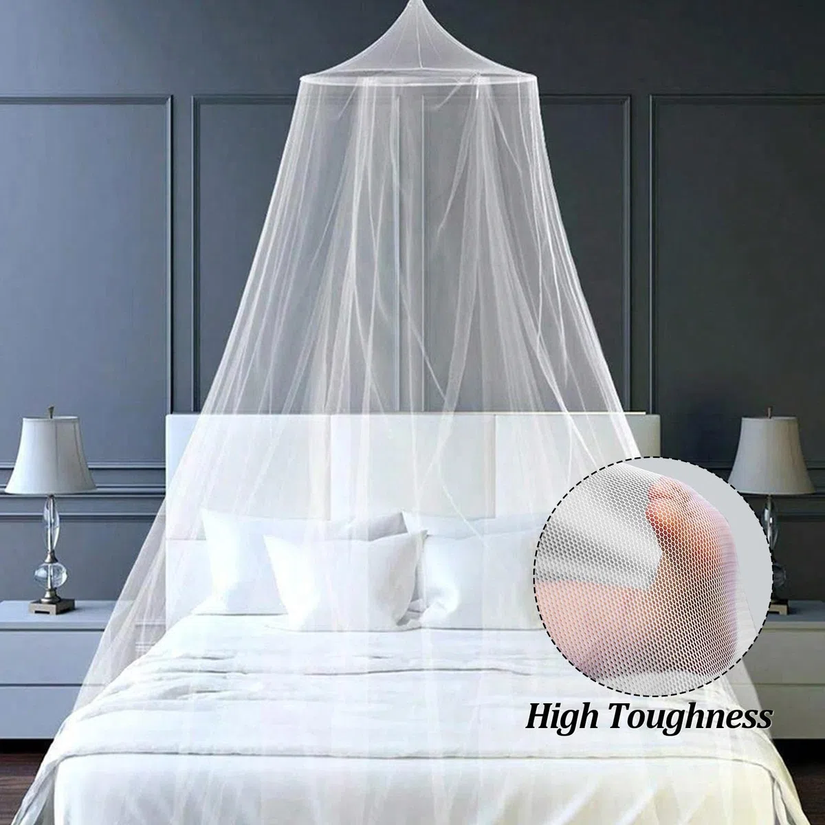 HOOPOE Moskitonetz Bett Reise,2 Stück Himmelbett Vorhänge,für Moskitonetz Doppelbett und Einzelbett,Mückennetz Feinmaschiges für Zuhause und Camping Betthimmel,Weiß 60x250x900cm
