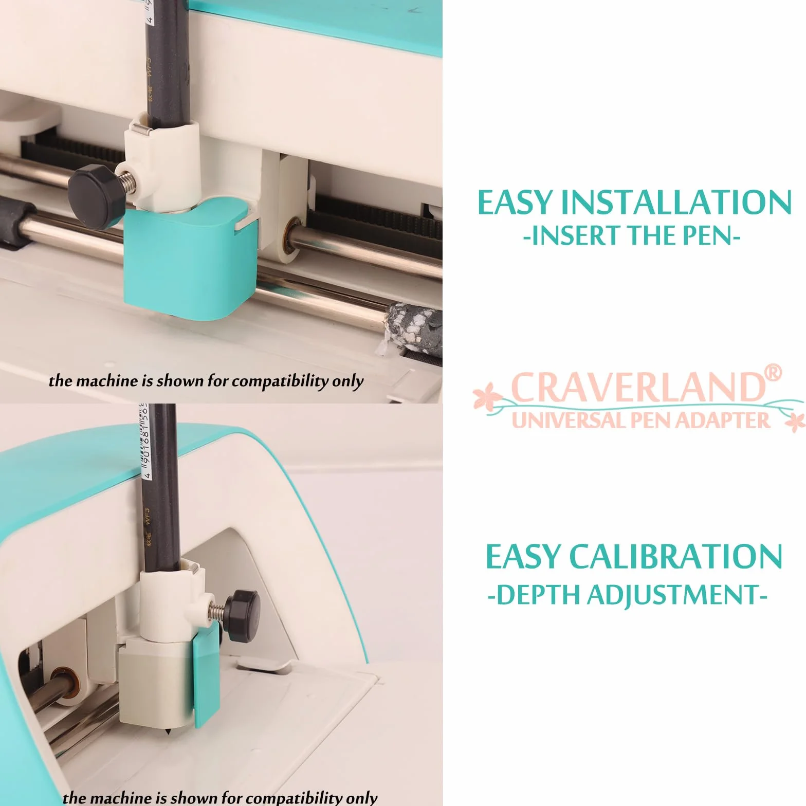 Universal-Stiftadapter-Set, kompatibel mit Cricut Joy und Joy Xtra, geeignet für alle Stifte mit harten Spitzen unter 0,47"