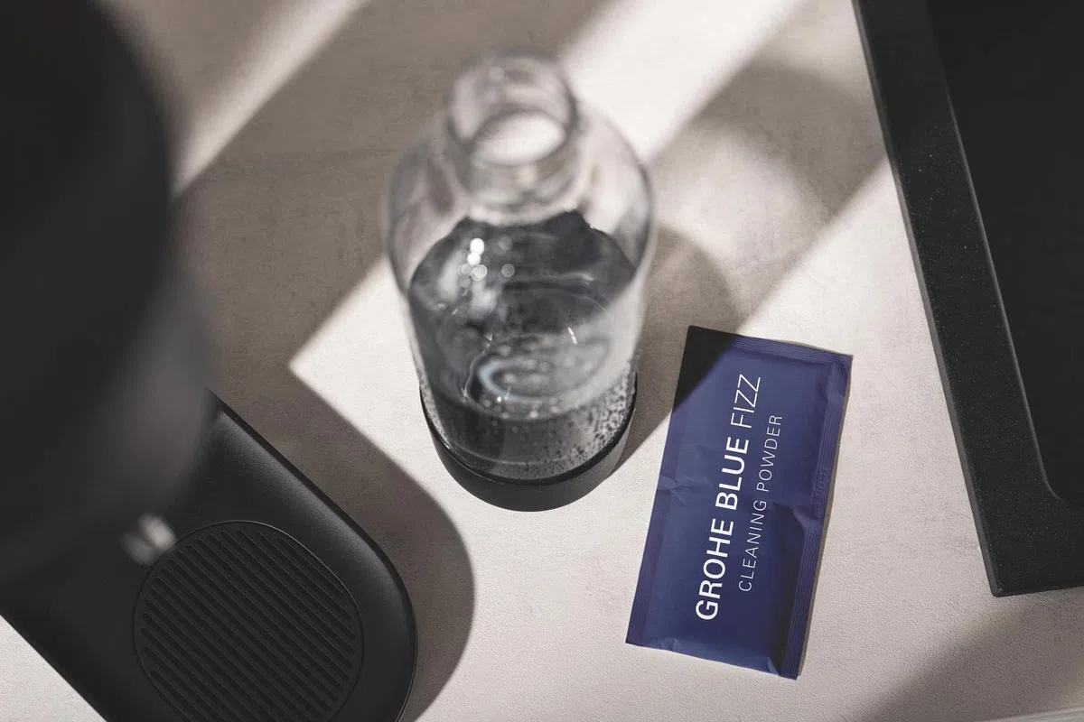 GROHE Blue Fizz, Reinigungspulver Set 8x35g (weniger als 5 Prozent nicht-ionisierte Tenside, kompatibel GROHE Blue Fizz Wassersprudler), 41252000
