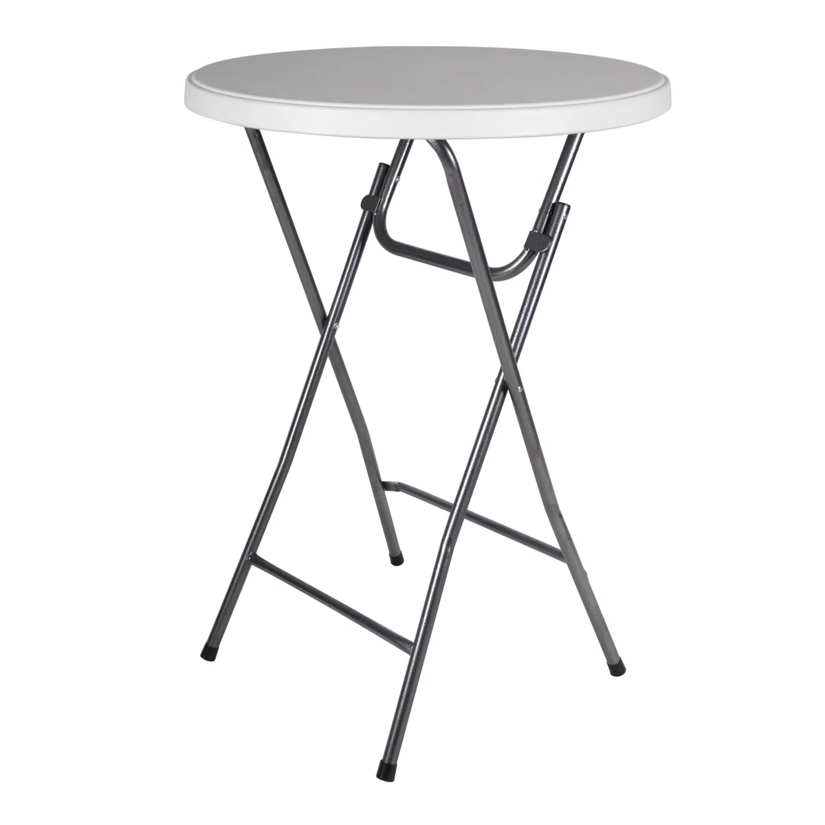 Stehtisch rund klappbar mit Husse, Höhe 110cm Durchmesser 80 cm, weiß