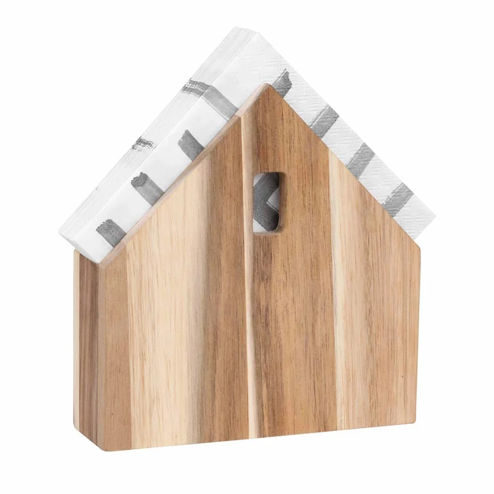 Räder Serviettenhaus aus Akazienholz in der Farbe Braun, Maße: 16cm x 15,5cm x 4cm, 14487