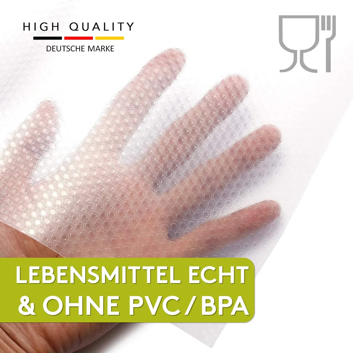 LILENO HOME Schubladenmatte 50x150 cm 2er Set (transparent) - Antirutschmatte Schubladen als Schubladeneinlage für Kühlschrank - Schublade Einlagen zuschneidbar als Antirutschmatten Küche