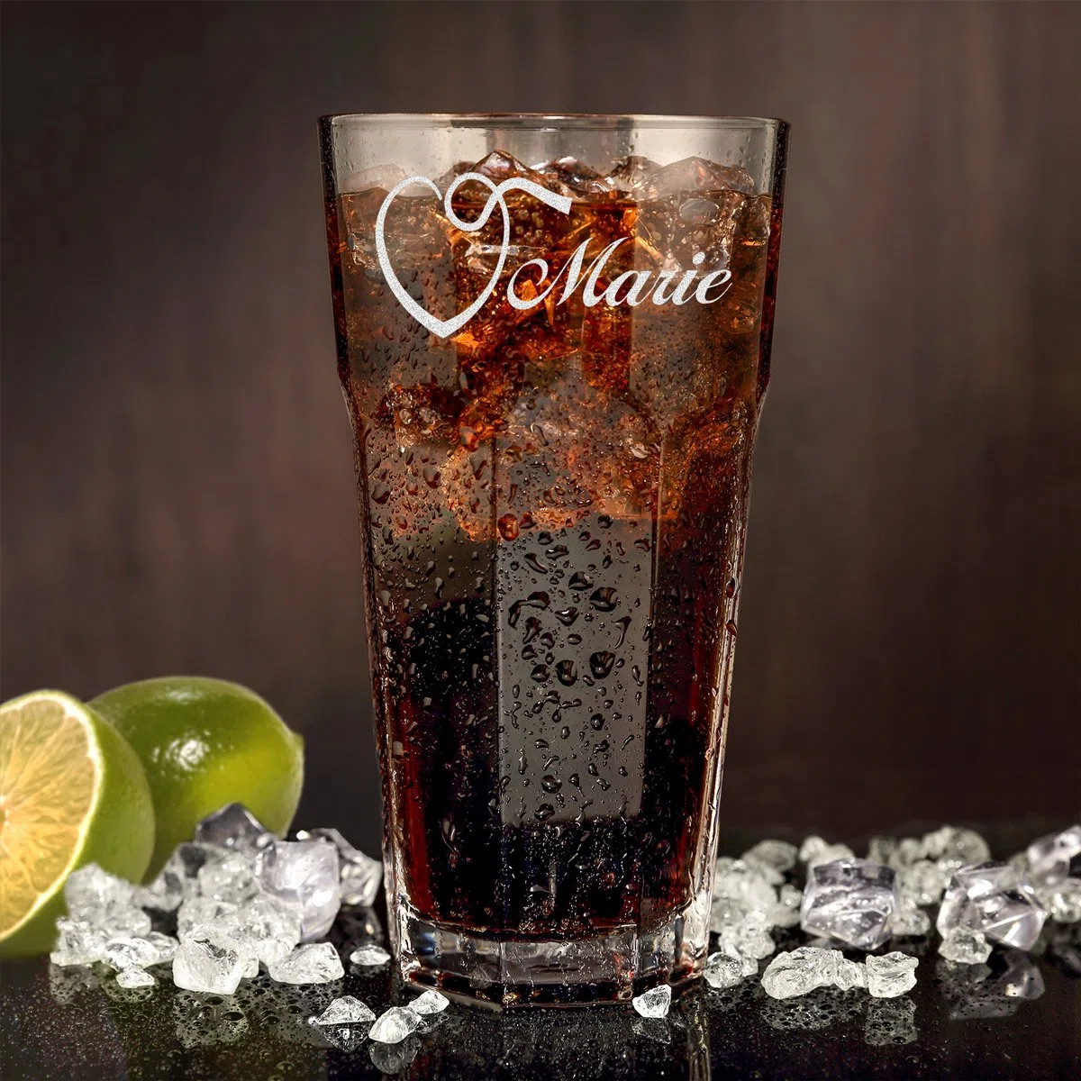 polar-effekt Longdrinkglas mit Gravur - Cocktail-Glas 480 ml - Barglas personalisiert mit Namen - Geschenk-Idee zum Geburtstag - Motiv Name mit Herz