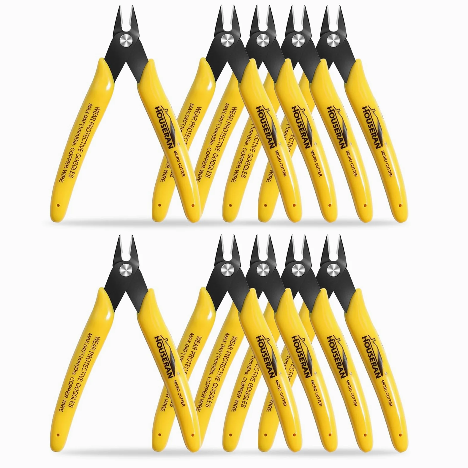 Bündigschneider, 10 Stück, 12,7 cm, Mikro-Bündigzange mit Feder, Seitenschnittzange, Mini-Drahtschneider, Modellzange, Bündigschneider für Schmuckherstellung, Kunststoffmodelle, Kabelbinder,