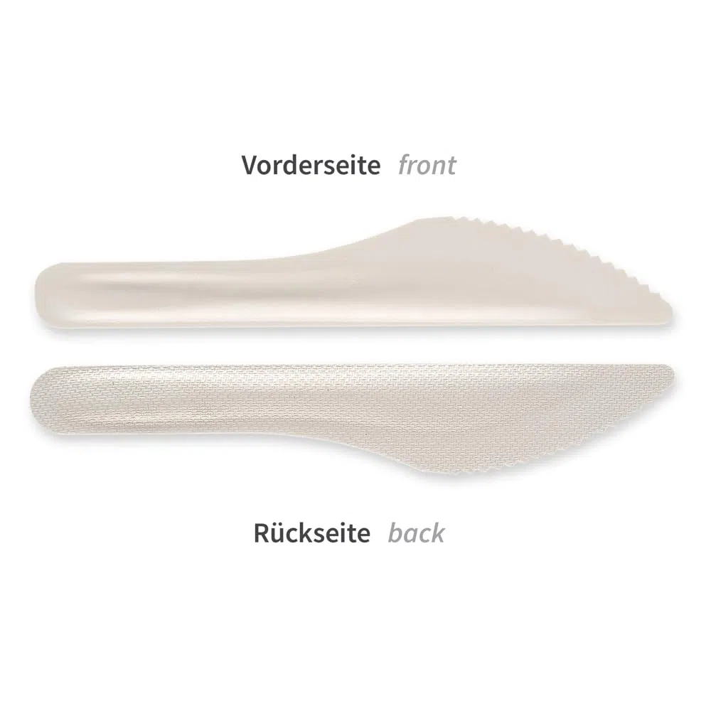 FRANZ MENSCH 50 Stück NATUREStar Bio Messer | Zuckerrohr, Packung, weiß, L: 16cm, B: 3,6cm, H: 0,6cm, Einwegmesser, Zuckerrohrmesser, Einwegbesteck