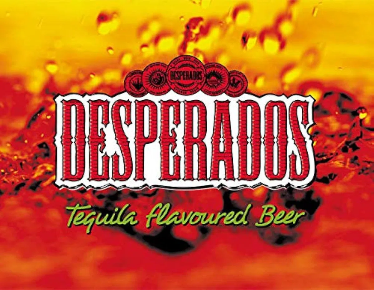 Desperados Tequila Beer Lager inspiriertes Vintage Retro Man Cave Bar Pub Schuppen Neuheit Geschenk Blechschild Wanddekoration Metallschild