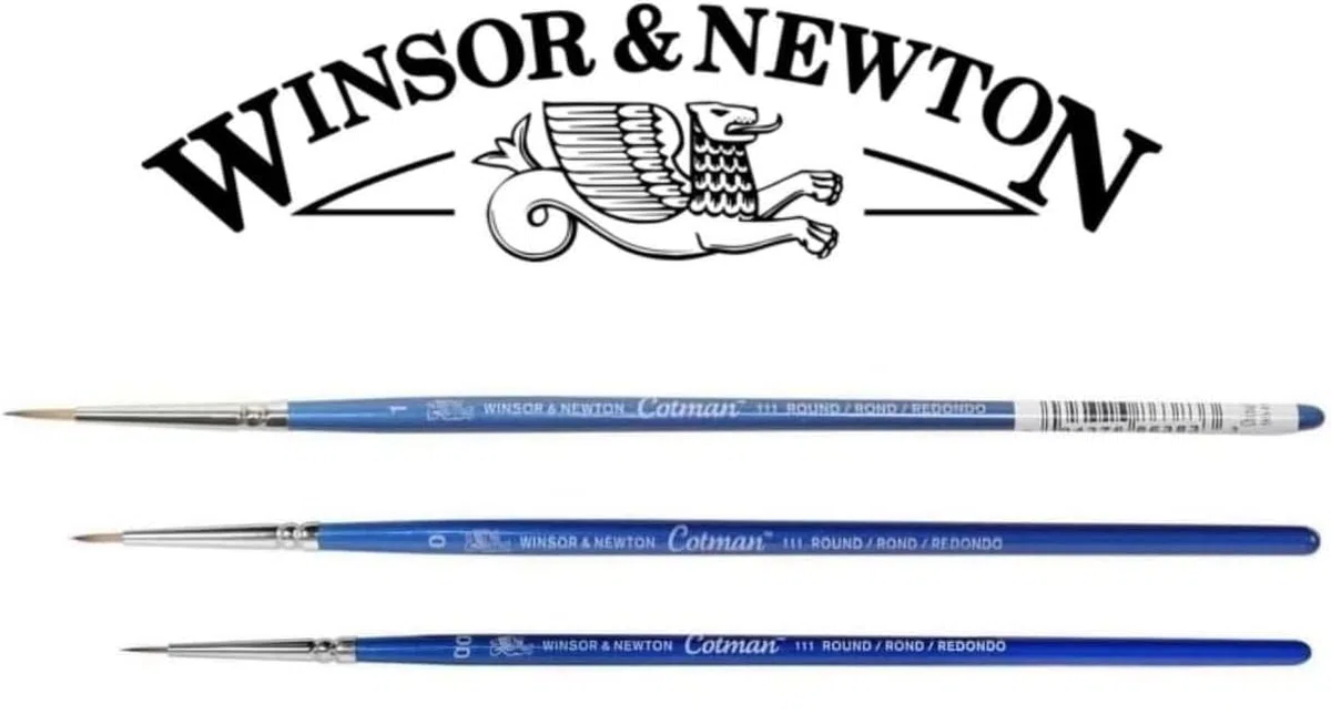 Winsor & Newton Aquarellpinsel, Serie 111, kurzer Griff, NO. 00, 0 und 1
