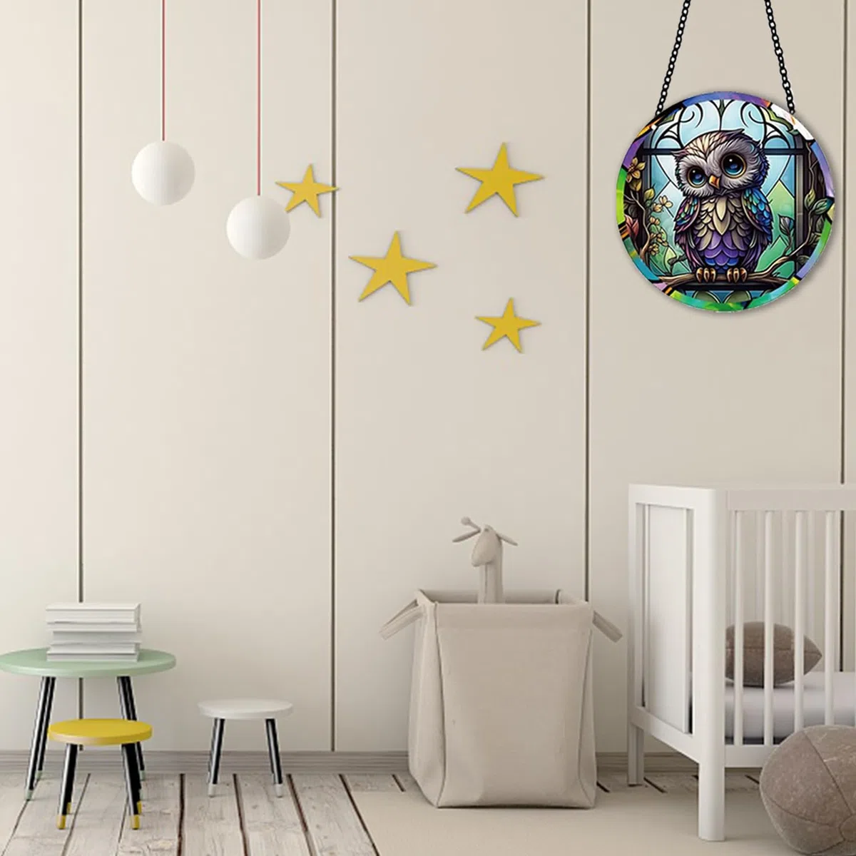 Eule Weihnachtsschmuck Acryl Fenster zum Aufhängen – Niedliche Baby-Eulen-Geschenk für Eulenliebhaber, Tierthema, Halloween, Weihnachten, Herbstdekoration für den Innen- und Außenbereich, Garten