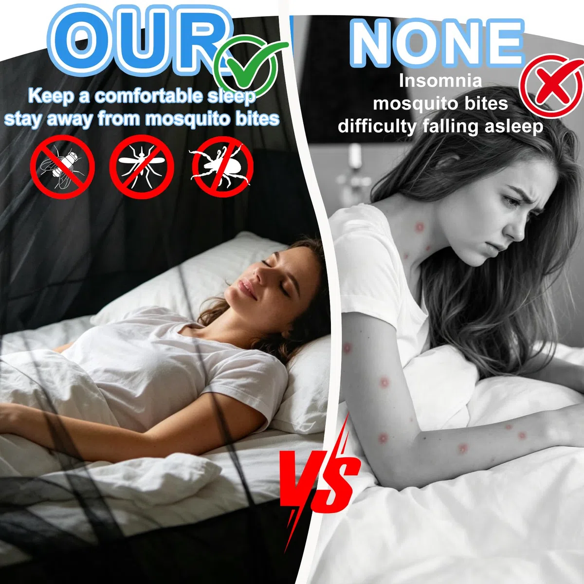 Großes Moskitonetz Bett Netz 60x250x1200cm Schwarz Reise Betthimmel Moskitonetz für Doppelbett Feinmaschiges mit Aufbewahrungstasche Vorhänge Anti Insektenschutz mit Klebehaken (Schwarz)