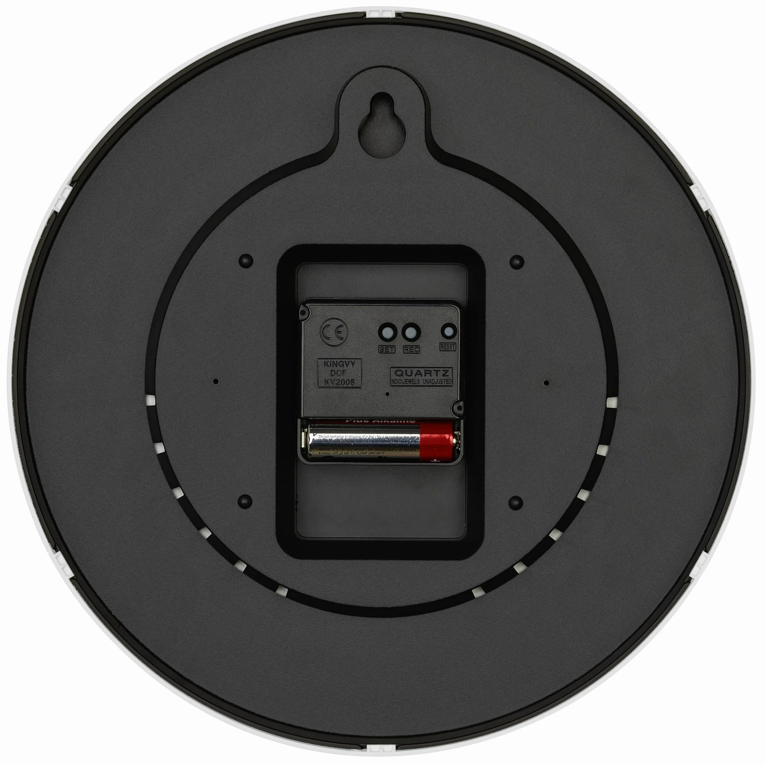 TFA Dostmann Analoge Funk-Wanduhr, 60.3550.02, höchste Genauigkeit, modern, analog, Glasabdeckung, für Büro, zu Hause, Geschenk, 245 x 245 x 42 mm, Weiss