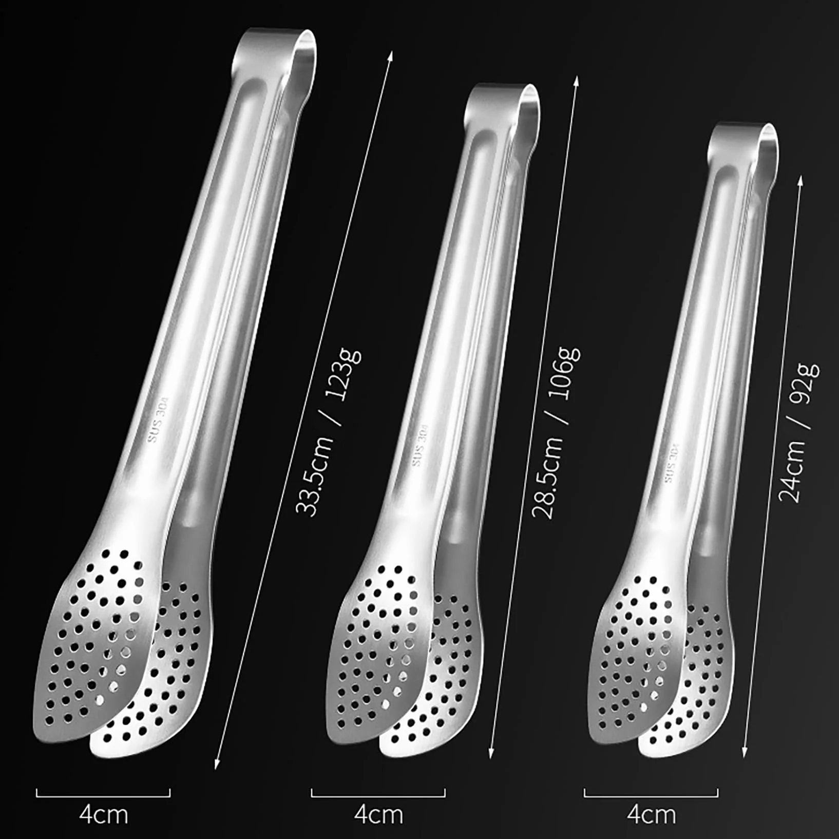 2 Stück SUS304 Edelstahl Grillzange (24 cm), kein Schweißen, minimalistischer Stil, mit kurzem Griff, japanische Yakiniku-Zange, kleine Servierzange zum Kochen, Grillen, Buffet