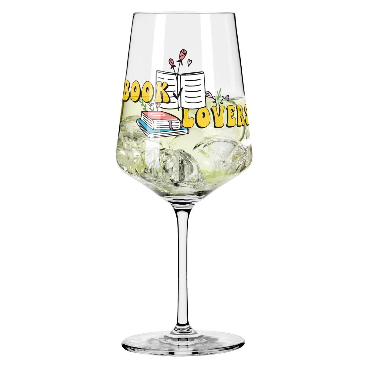 RITZENHOFF 8271003 Cocktailglas 500 ml - Serie Bücher -mit Schriftzug Book Lovers, bunt - Made in Germany