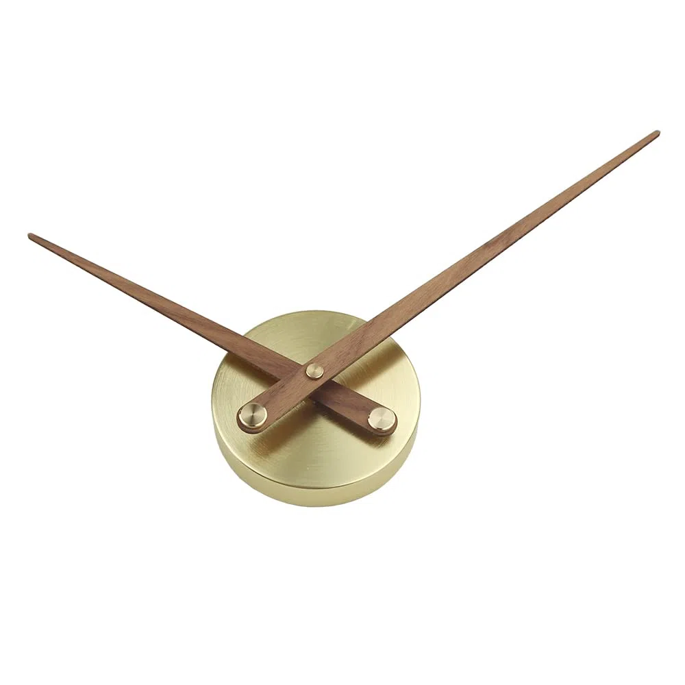 Timelike 3D-Uhrzeiger, Große Wanduhrzeiger, nadelförmig, Für Wanduhren zum selber Bauen, Dekoration, Quarz-Uhr-Mechanismus (Golden+wood-10CM)