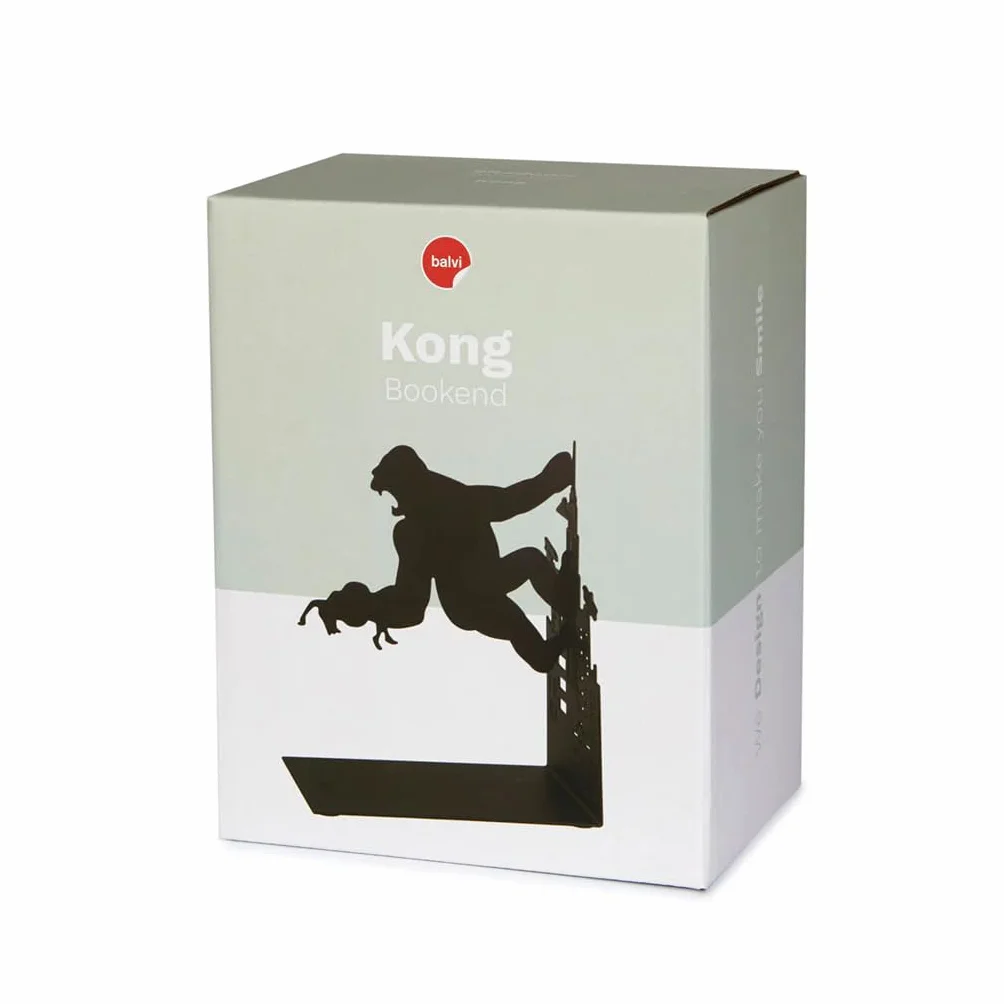 Balvi - Kong Schwarze Buchstützte aus Metall. Originelles Design