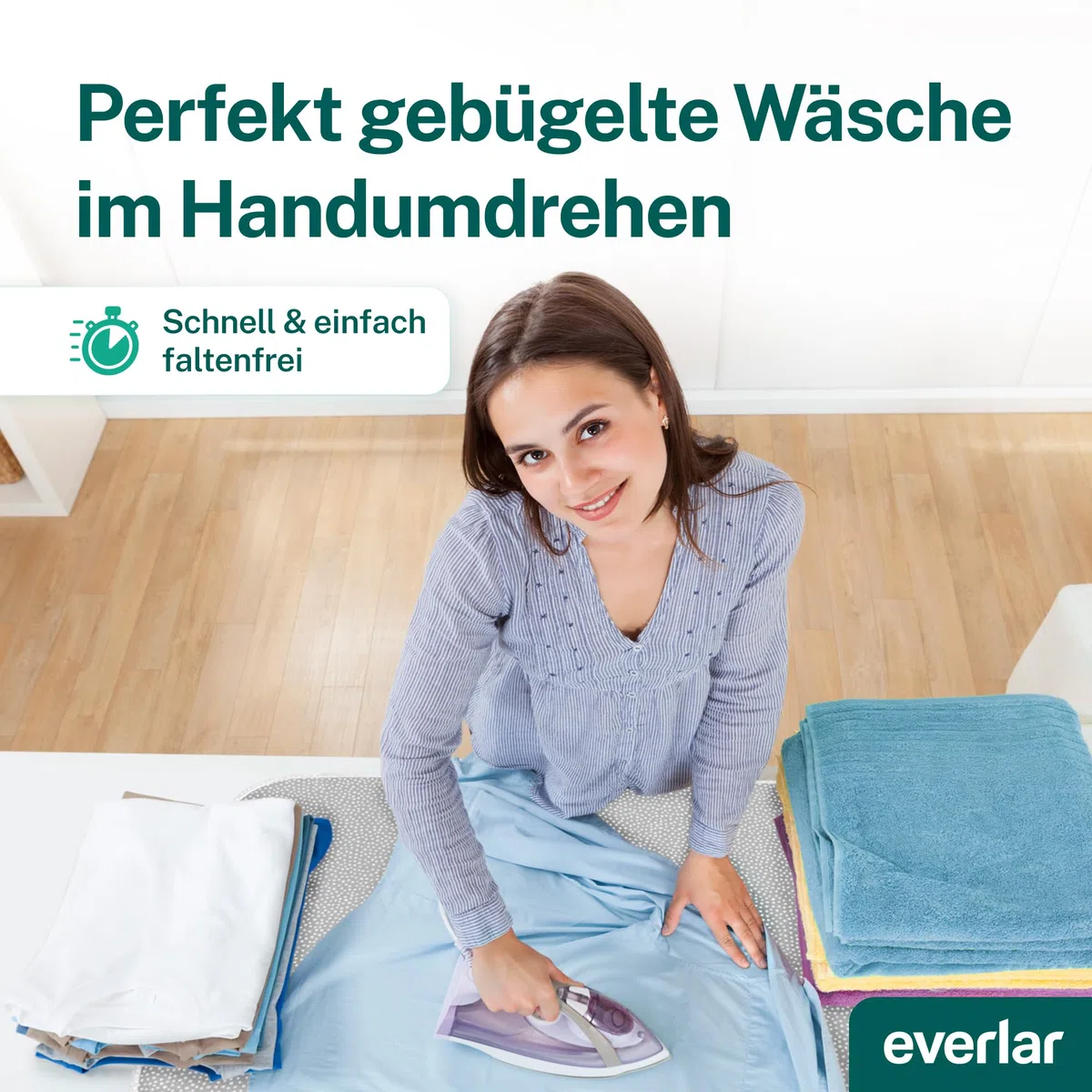Bügeldecke I Qualität Made in Germany I Tisch Bügelmatte zum bequemen Bügeln zu Hause & unterwegs I 100 x 65cm I Bügelunterlage I Hitzebeständig I Obermaterial 100% Baumwolle