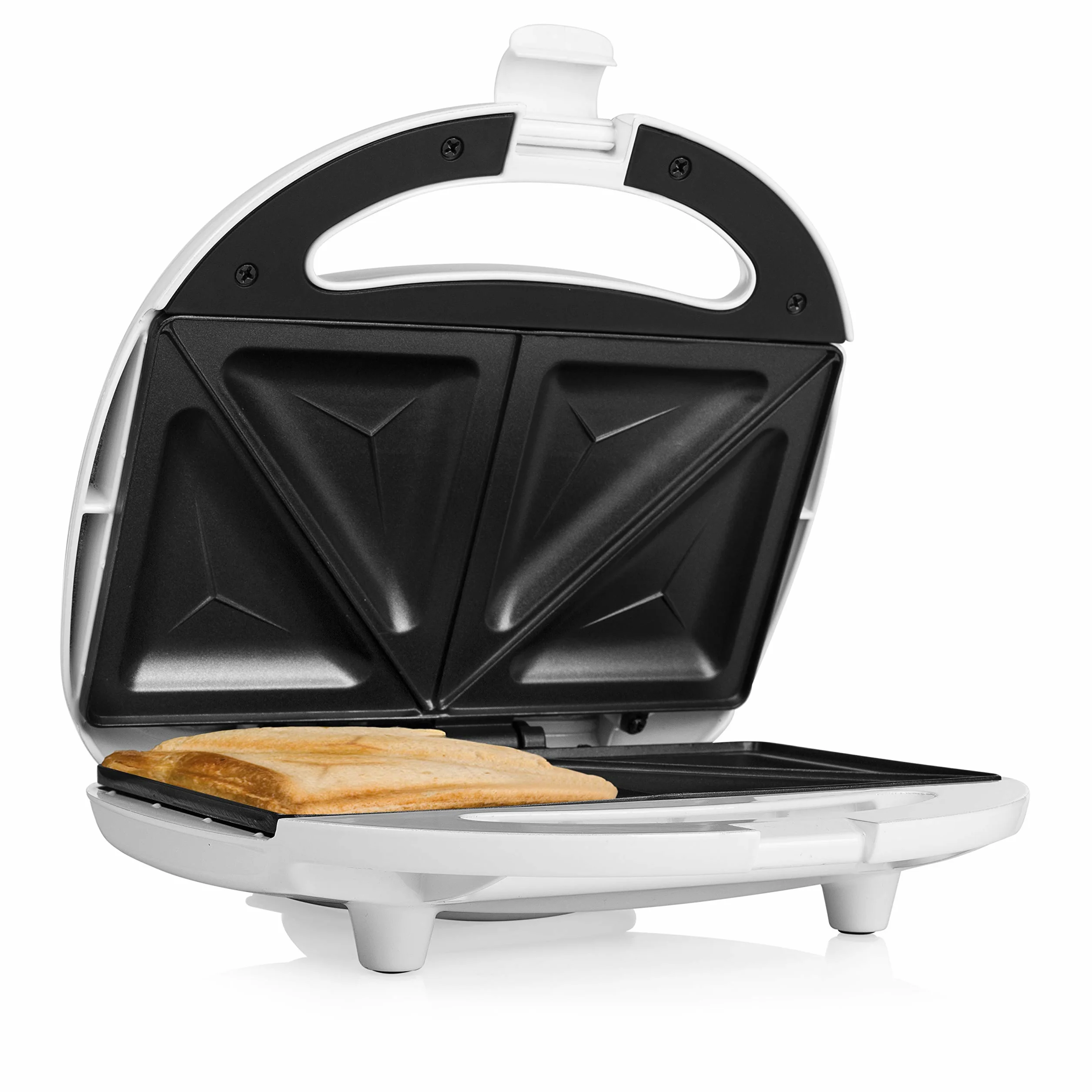 Tristar Sandwich-Maker mit Antihaftbeschichtung, 750 Watt, für 2 Sandwichtoasts pro Vorgang, SA-3052, weiß