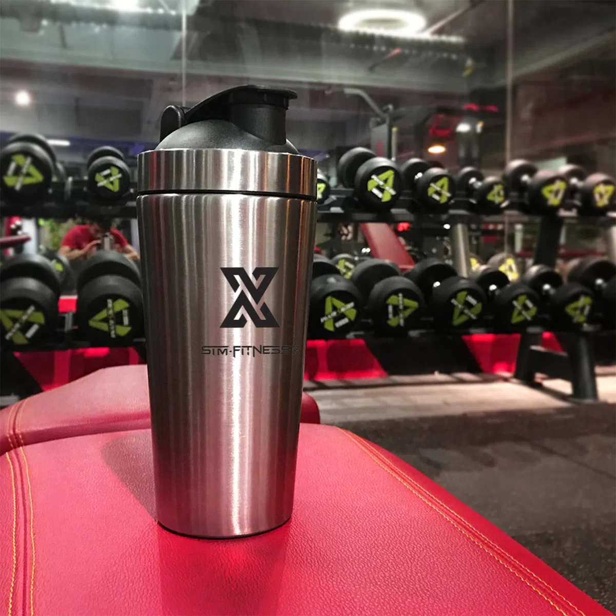 X SIM FITNESSX Shaker Edelstahl 700ml Sport Fitness Yoga Gym Shaker Bottle Mixer (Edelstahl 700ML)