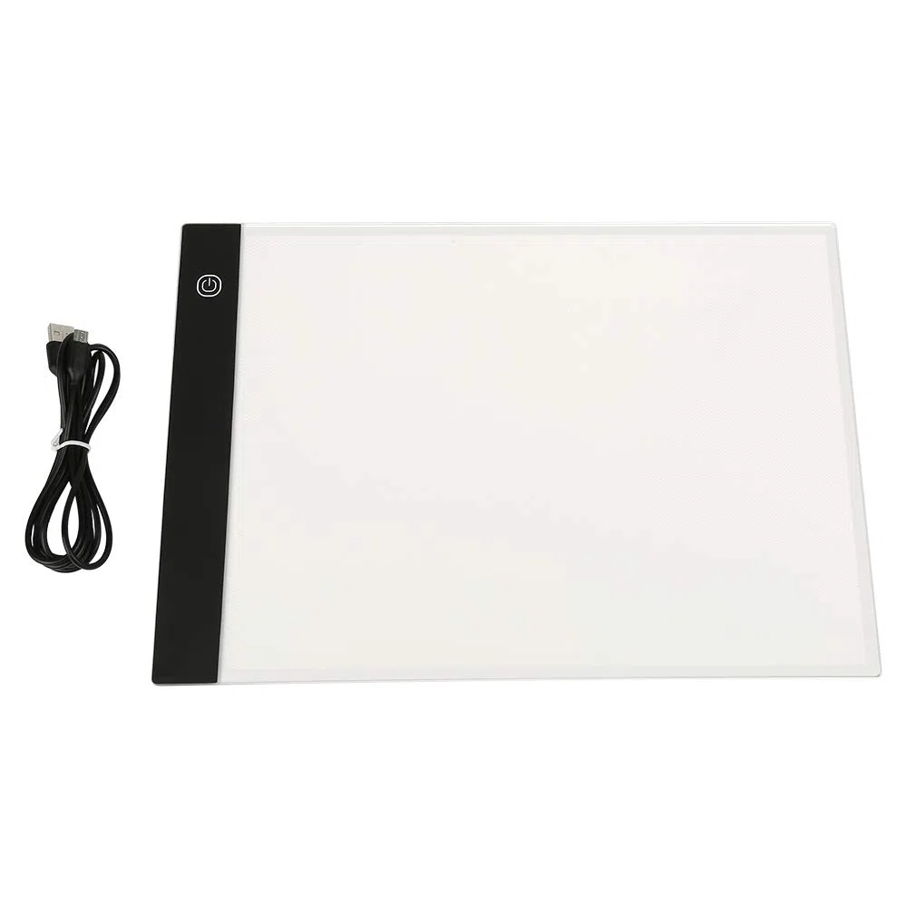Zeichenbrett Leuchttisch Painting mit USB-Netzteil, Zeichnung Led Licht Pad, Tragbares Leuchtplatte, Einstellbarer Helligkeit (A4)