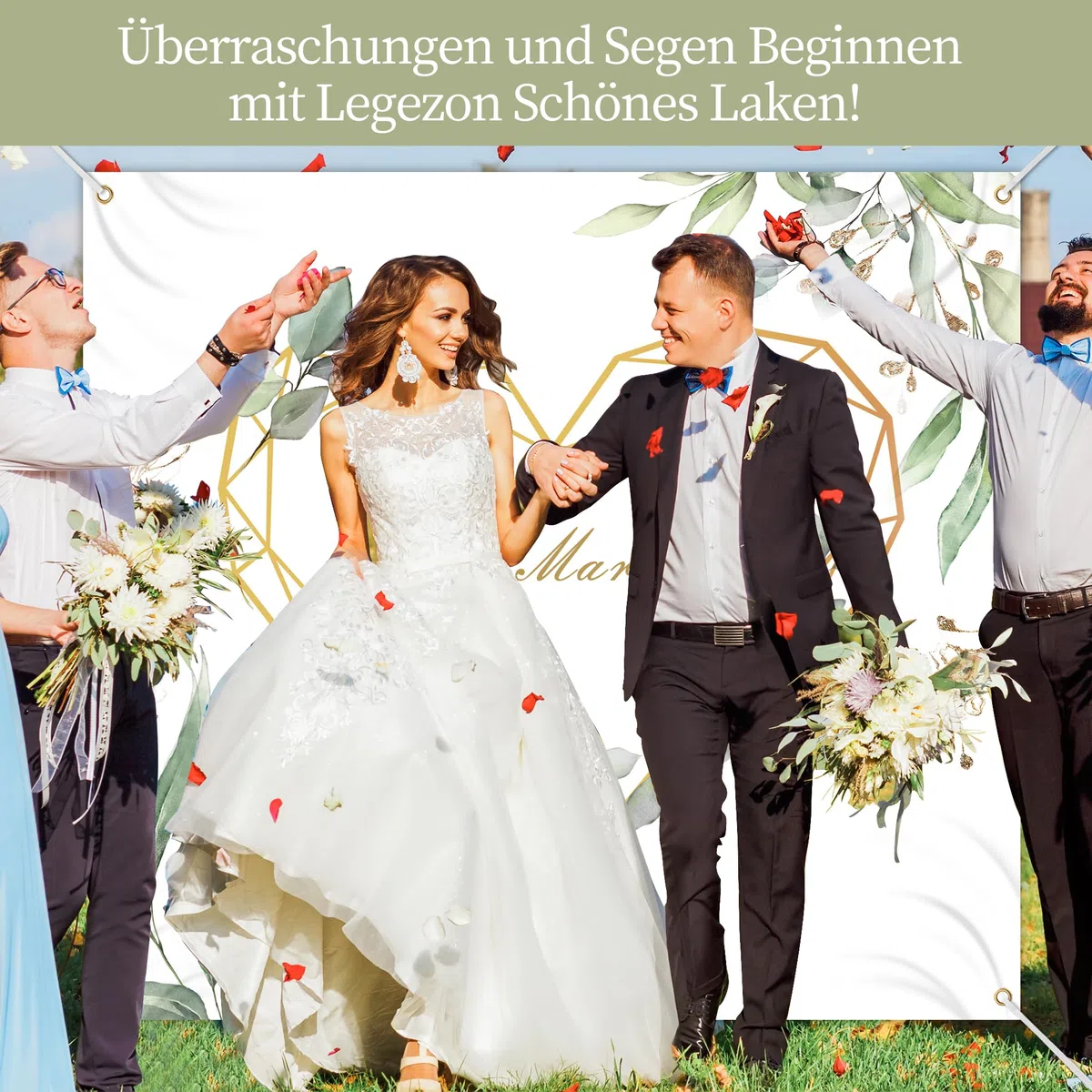 Hochzeitsgeschenke für Brautpaar,Hochzeitsherz zum Ausschneiden,Hochzeitslaken mit Aufbewahrungstasche,Herz zum Ausschneiden Hochzeit Geschenke,Eukalyptus Deko,Standesamt Überraschung, Hochzeitsspiele