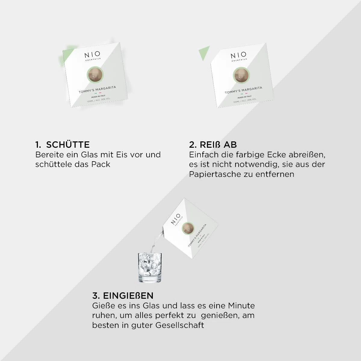 NIO Cocktails Tommys Margarita-Cocktails 5-Stück à 100 ml