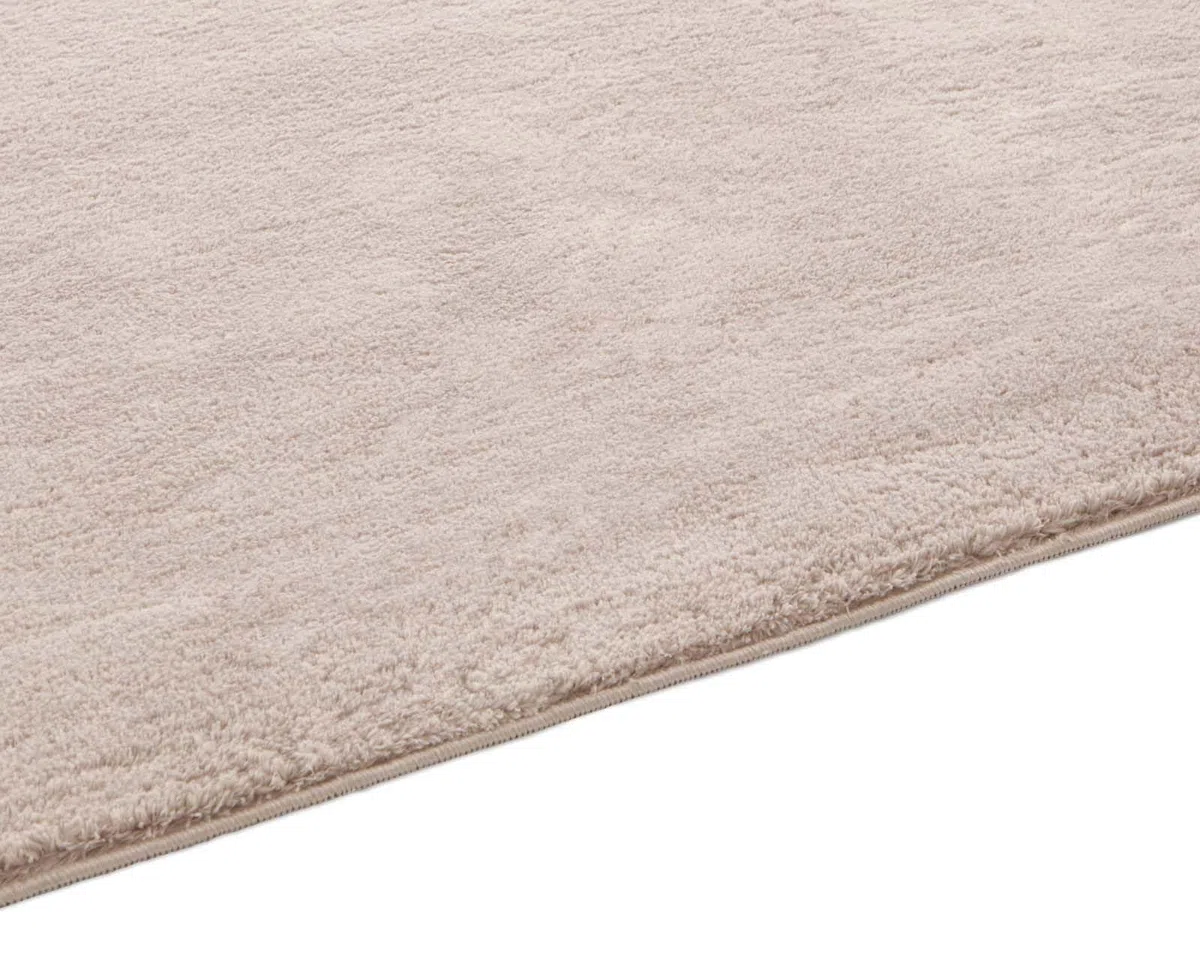 Taracarpet Badematte Fiona rutschfest waschbar Badezimmerteppich sehr weich und als Set kombinierbar Uni New Beige 050x080 cm