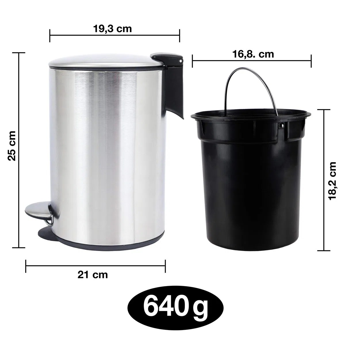 Kosmetikeimer Bad 3l Edelstahl Absenkautomatik | Bad Mülleimer Badezimmer | Abfalleimer Bad Silber Kosmetikmülleimer | Badmülleimer Chrom | Kosmetikeimer Metall klein | 3 Liter Badmüllereimer