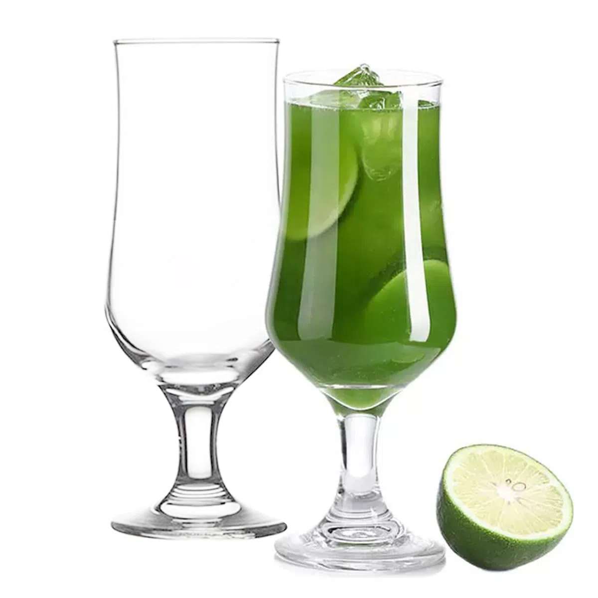 Hurricane-Glas, 350 ml, Pina Colada-Gläser, klare Tulpen-Trinkbecher für Säfte, Cocktails, vollmundiges Bier, tropische Getränke, Wasser, Getränke, 2 Stück