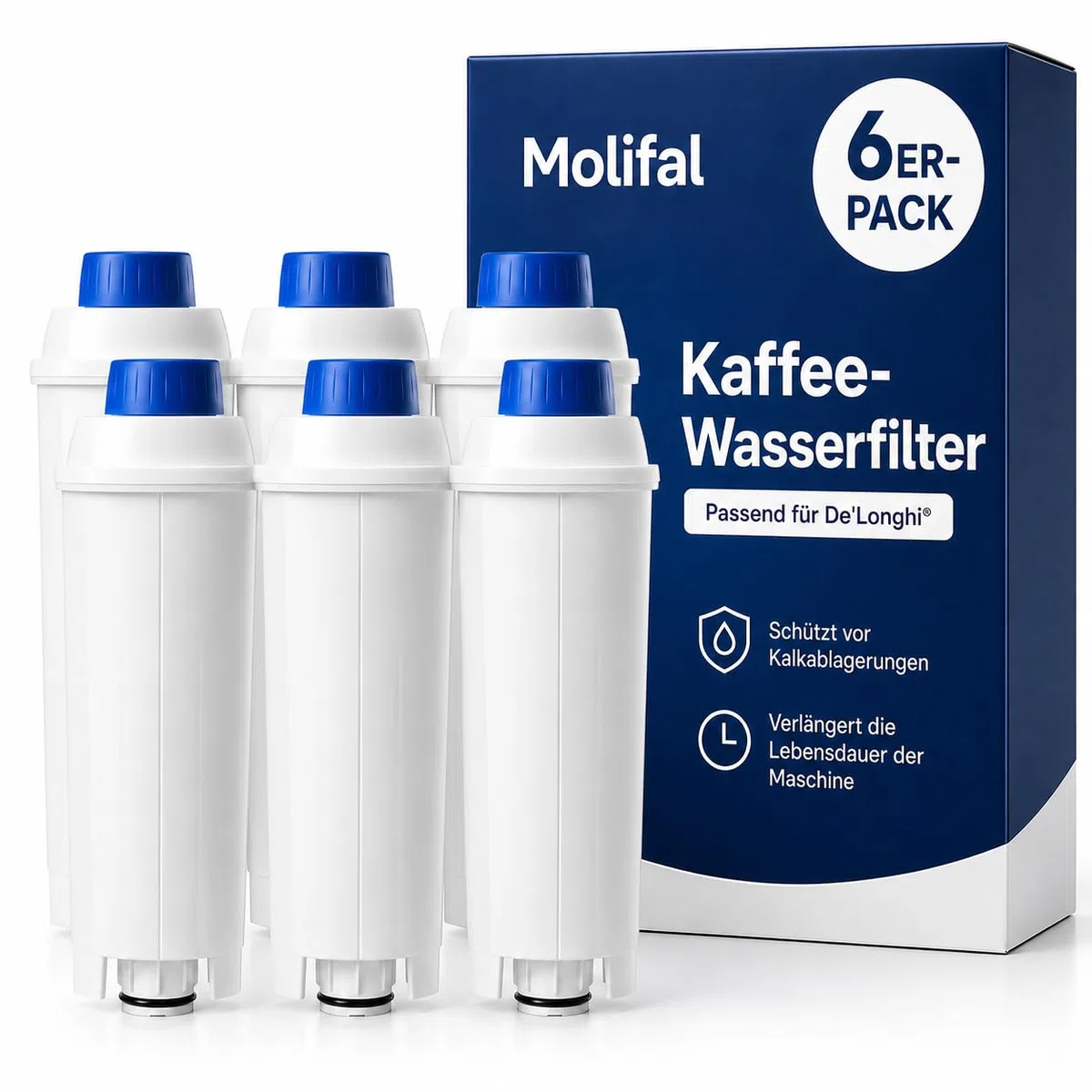Wasserfilter, Ersatz für Delonghi DLSC002 Filter, kompatibel mit Delonghi Dinamica, Magnifica S, Eletta Explorer, ETAM Autentica EPAM und ECAM-Serie Kaffeeautomat