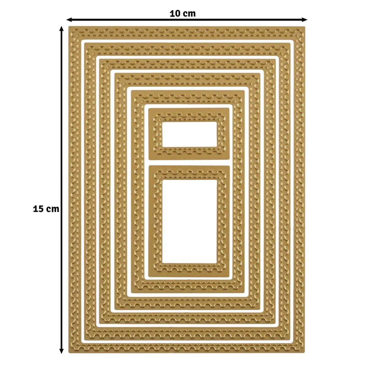 Vaessen Creative Stanz- und Prägeschablonen Briefmarken mit Stickrand - 7 Cutting Dies - Bastelzubehör für Stanzmaschine, Karten Basteln und Scrapbooking