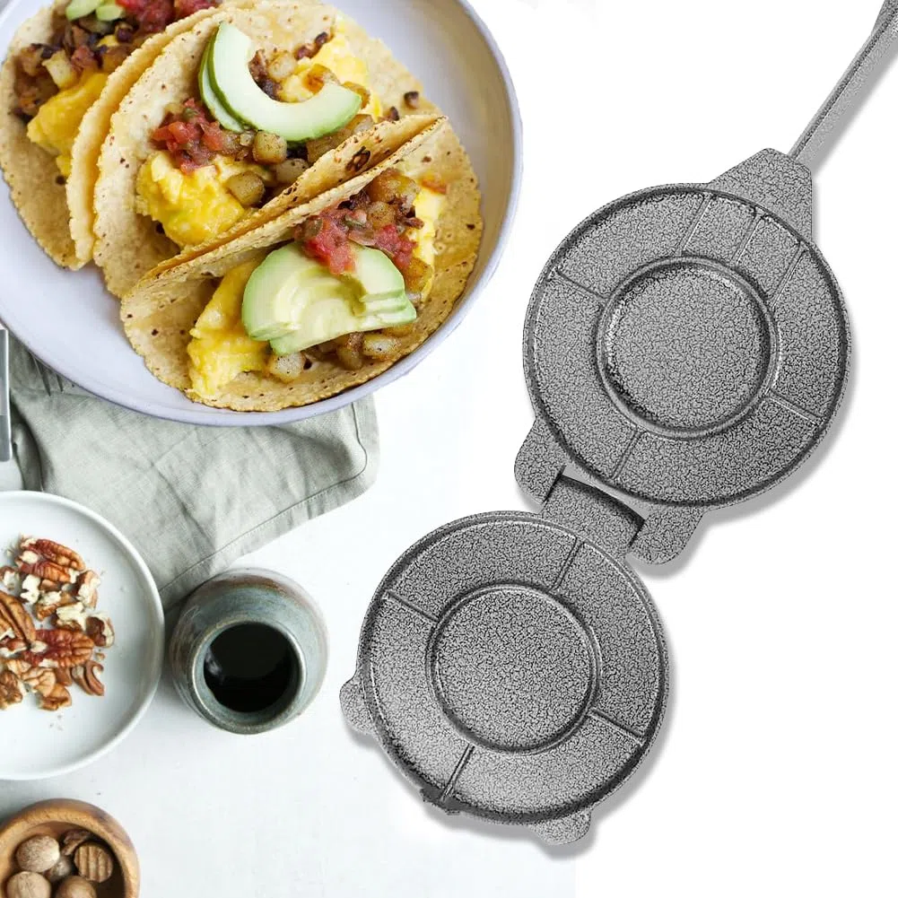 Tortilla Presse, 16cm Rund Teigpresse Aluminium | Chapati Maker Quesadilla Roti Presser Fladenbrotpresse Mexikanische Tacos Indische Italienische Küche Pizza Pfannkuchen