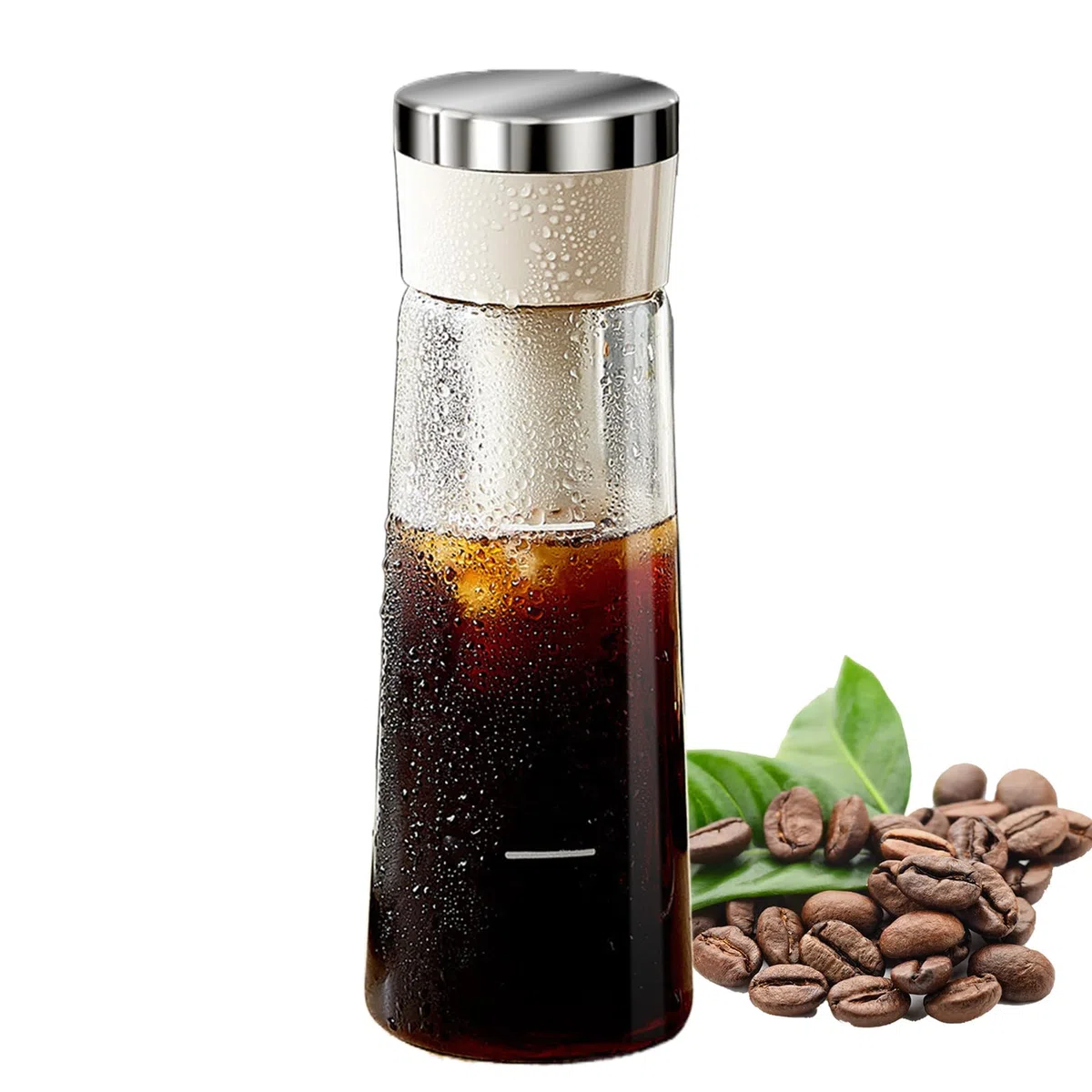 Cold Brew Kaffeebrüher | Press-Kaltbrüh-Kaffeekanne - Mit Abnehmbarem Siebfilter & Luftdichtem Verschluss Für Haushalt, Studio, Büro Und Café