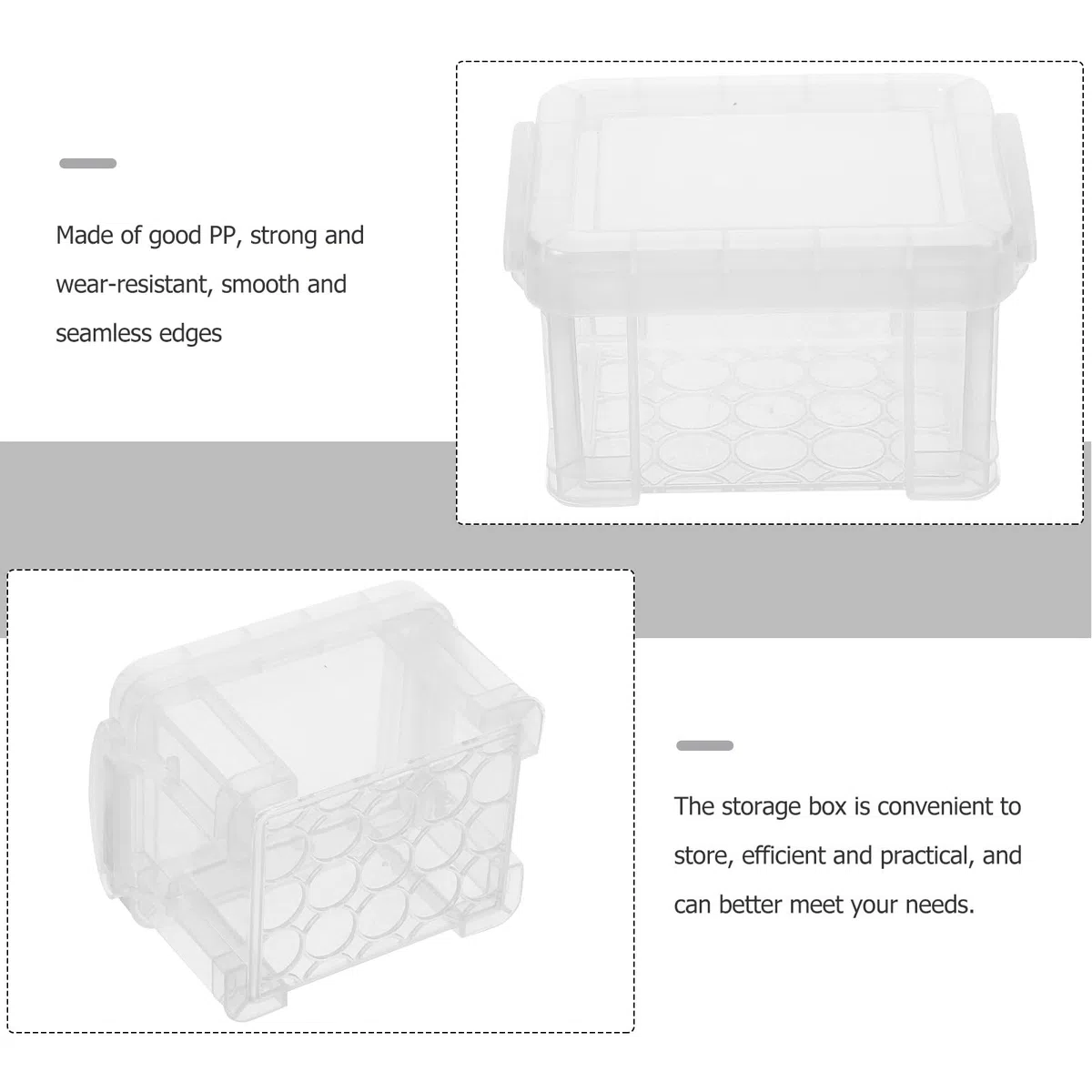 PACKOVE 10 Kleine Durchsichtige Plastikbehälter mit Deckel Stapelbare Aufbewahrungsboxen für Büro Schmuck und Kleinteile Platzsparende Kleiner Organizer für Schreibtisch und Schubladen