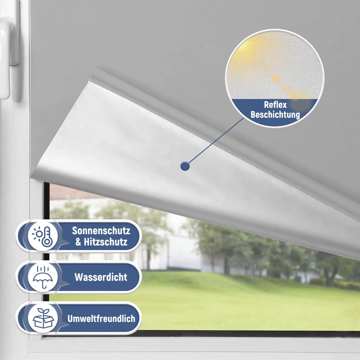 Verdunklungsrollo ohne Bohren Hellgrau B65 x H130 cm Klemmfix Rollo Innenrollo Thermorollo Klemmrollo für Fenster