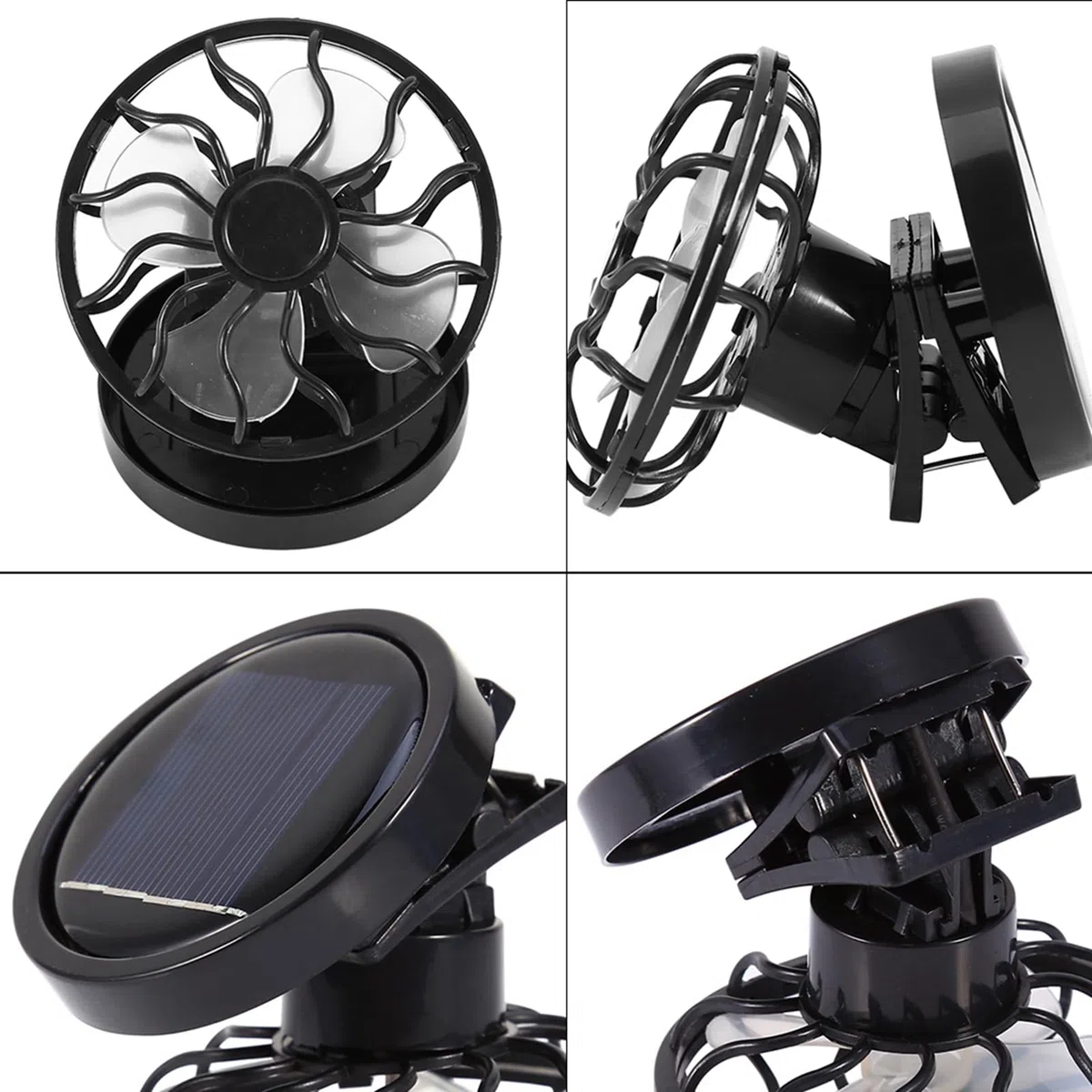 Solar-Clamp/Holder-On-Mini-Ventilator, Tragbarer Kühler für Outdoor-Camping-Reisen, Keine Batterie Erforderlich, Solarenergie, Kühle Brise Zum Wandern, Angeln