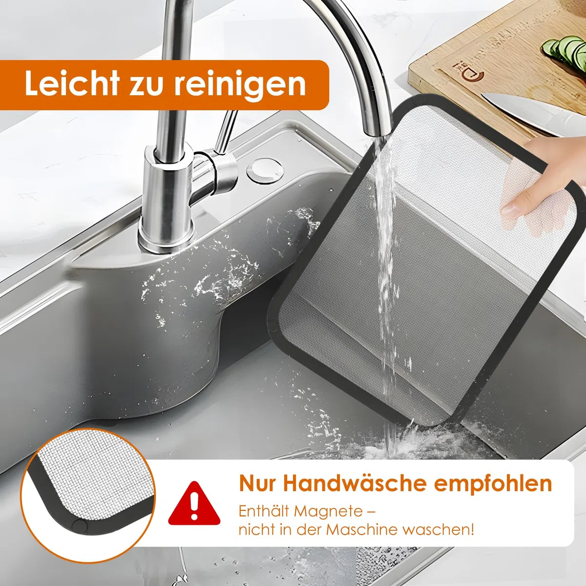 Edelstahl Spritzschutz für Cosori Airfryer 8,5L/ Dual Blaze TwinFry 10L, Feinmaschiger Fettspritzschutz, Heißluftfritteuse Zubehör Fettspritzschutz für Cosori CAF-R901-AEU 8,5L mit silikon außen