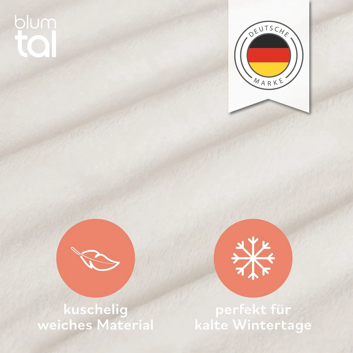 Blumtal Spannbettlaken Cashmere Touch 90x200 cm - Plüsch Oeko-TEX Zert. - Weich Warm Bettlaken - Mikrofaser Ivory-Weiß