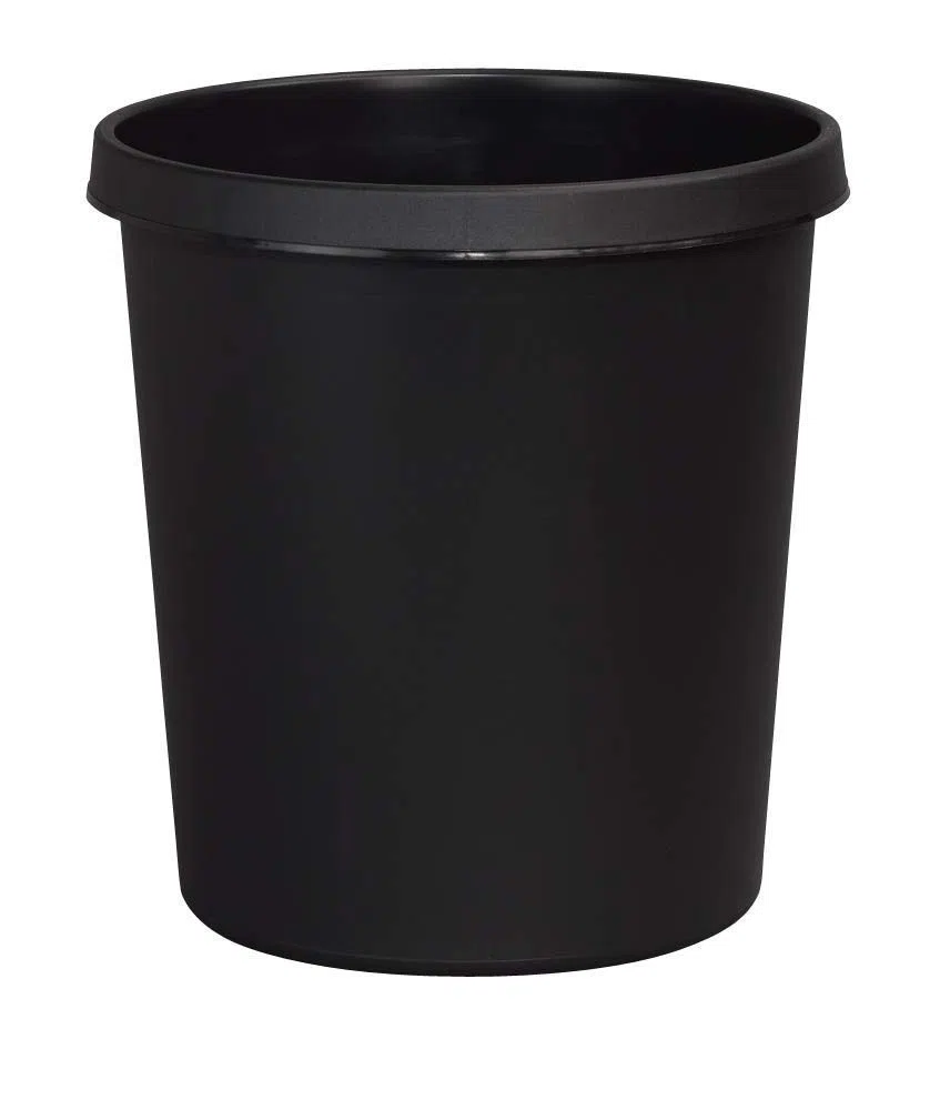 3 Stück helit Papierkorb / H6105895 Ø 310mm, H 320mm schwarz Inh.18l