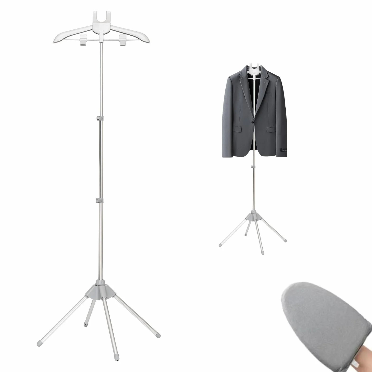 Dampfer Stand FüR Kleidung KleidungsstüCk Dampfer AufhäNger Mit BüGelhandschuh Tragbare Dampfer Rack FüR Dampfende Kleidung Einstellbare Handheld HäNgende BüGel KleidungsstäNder