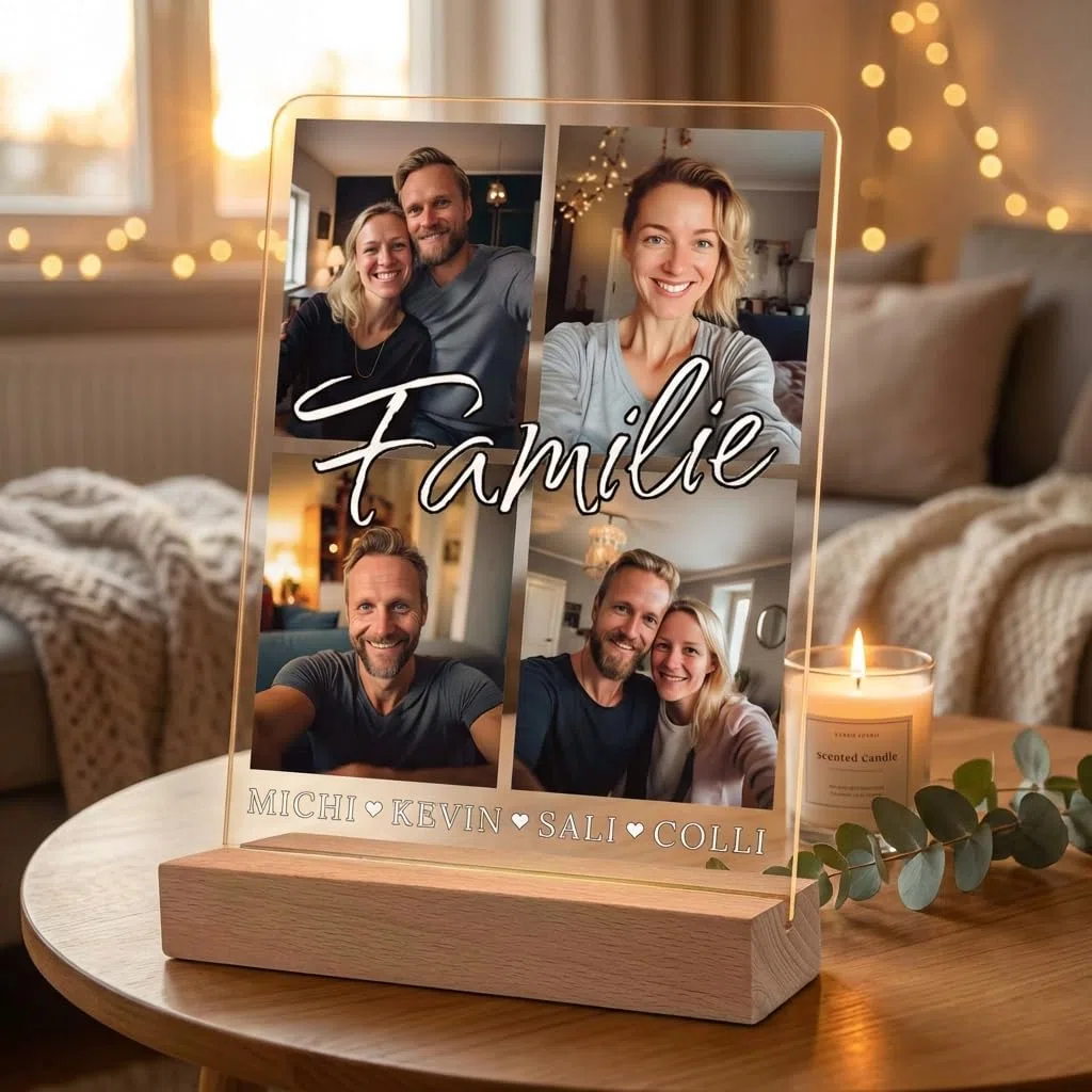 Yuweli Fotogeschenke | Personalisierte Geschenke für Frauen Männer | Geschenk für Ihn Sie | Partner Geschenke mit eigenem Foto | Geschenke für Ihn Sie | Familie | Acrylglas
