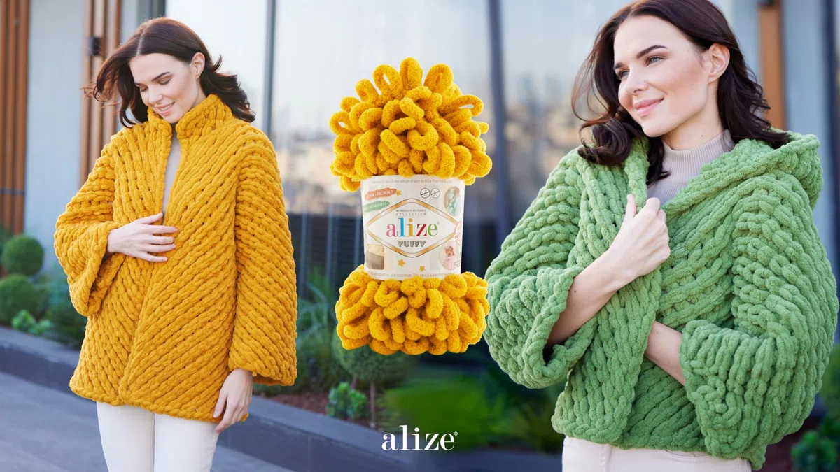ALIZE Puffy 146 Lavender Premium Wolle 3 x 100g Bulky Schlaufengarn Fingerstrickgarn kuschelweich für Decken, Kissen und Accessoires Stricken ohne Nadeln mit mySearose Label