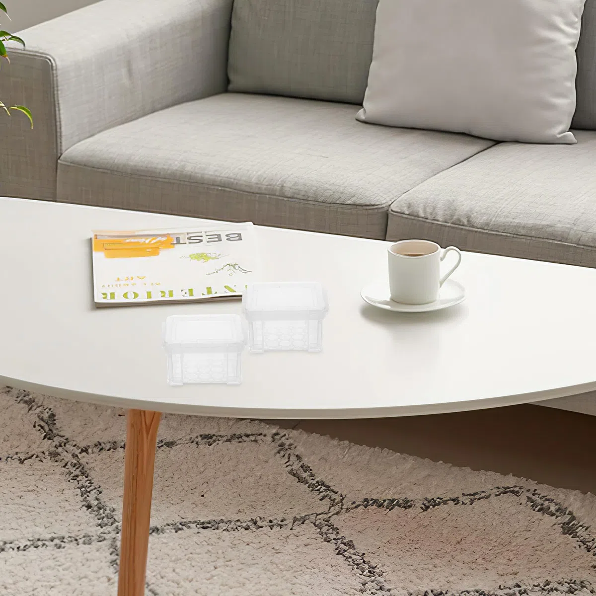 PACKOVE 10 Kleine Durchsichtige Plastikbehälter mit Deckel Stapelbare Aufbewahrungsboxen für Büro Schmuck und Kleinteile Platzsparende Kleiner Organizer für Schreibtisch und Schubladen