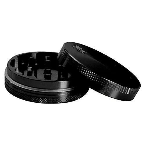 Black Leaf Magnetgrinder 55mm 2-teilig schwarz Magnetverschluss Grinder Alugrinder